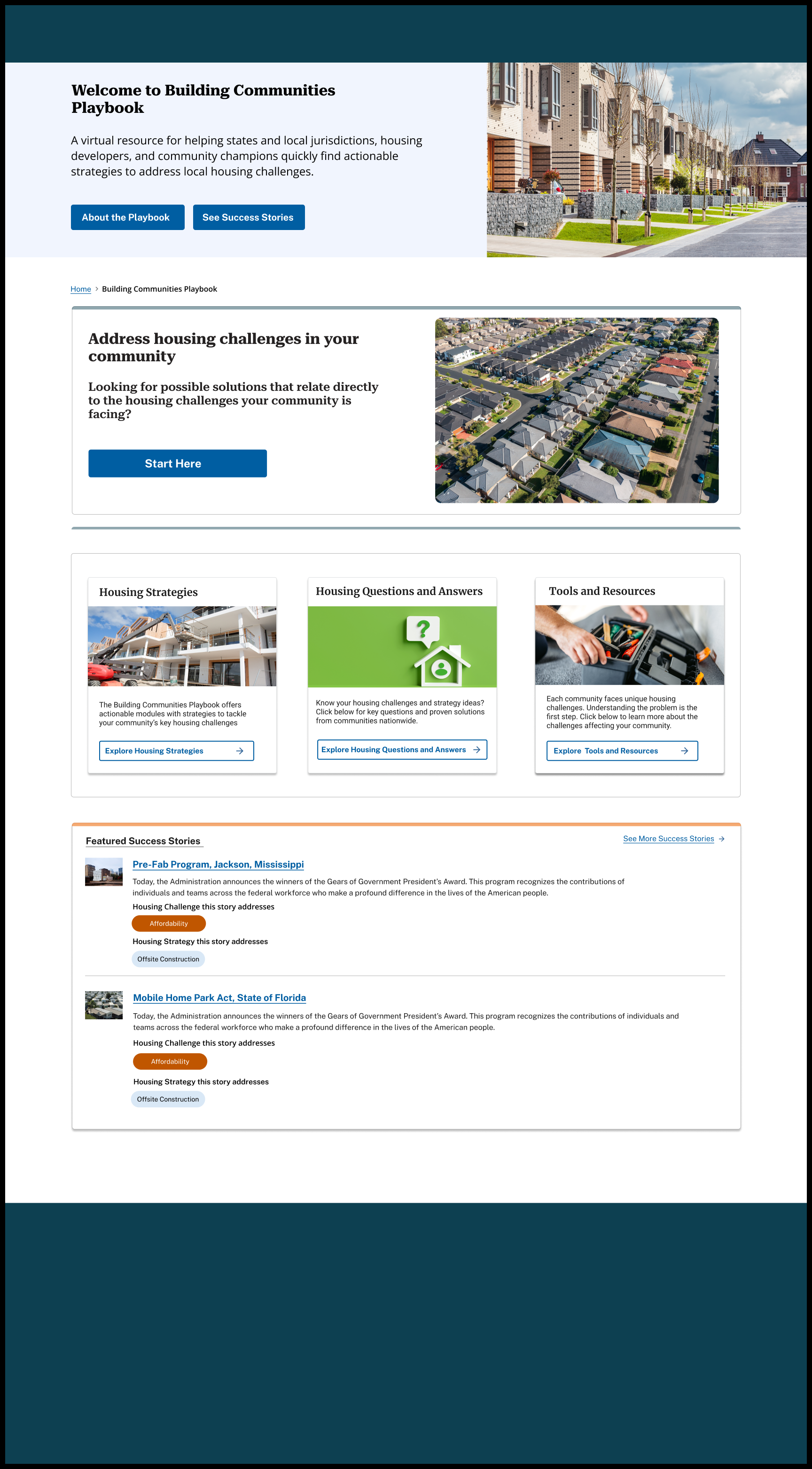 Building Communities Playbook homepage
