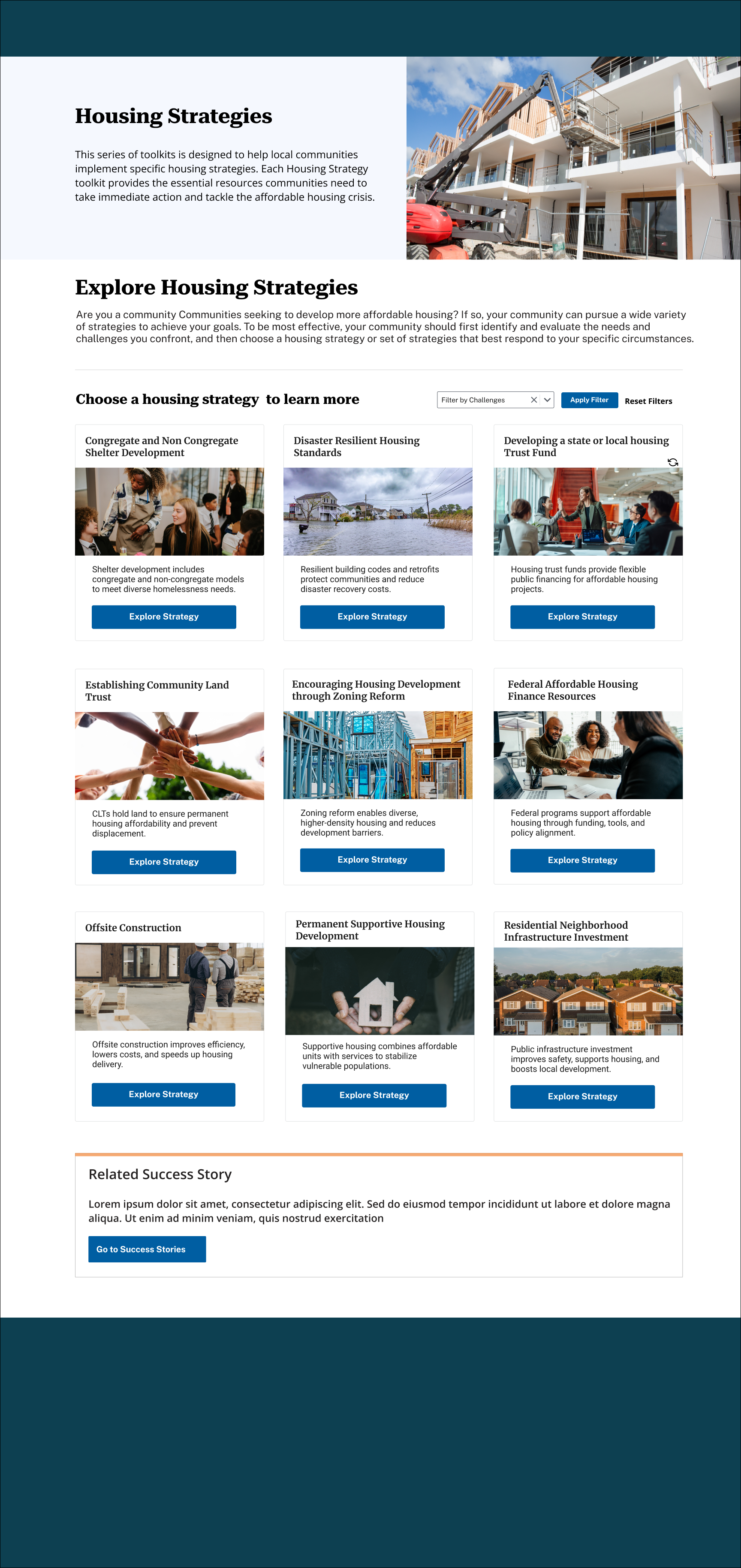 Housing strategies landing page