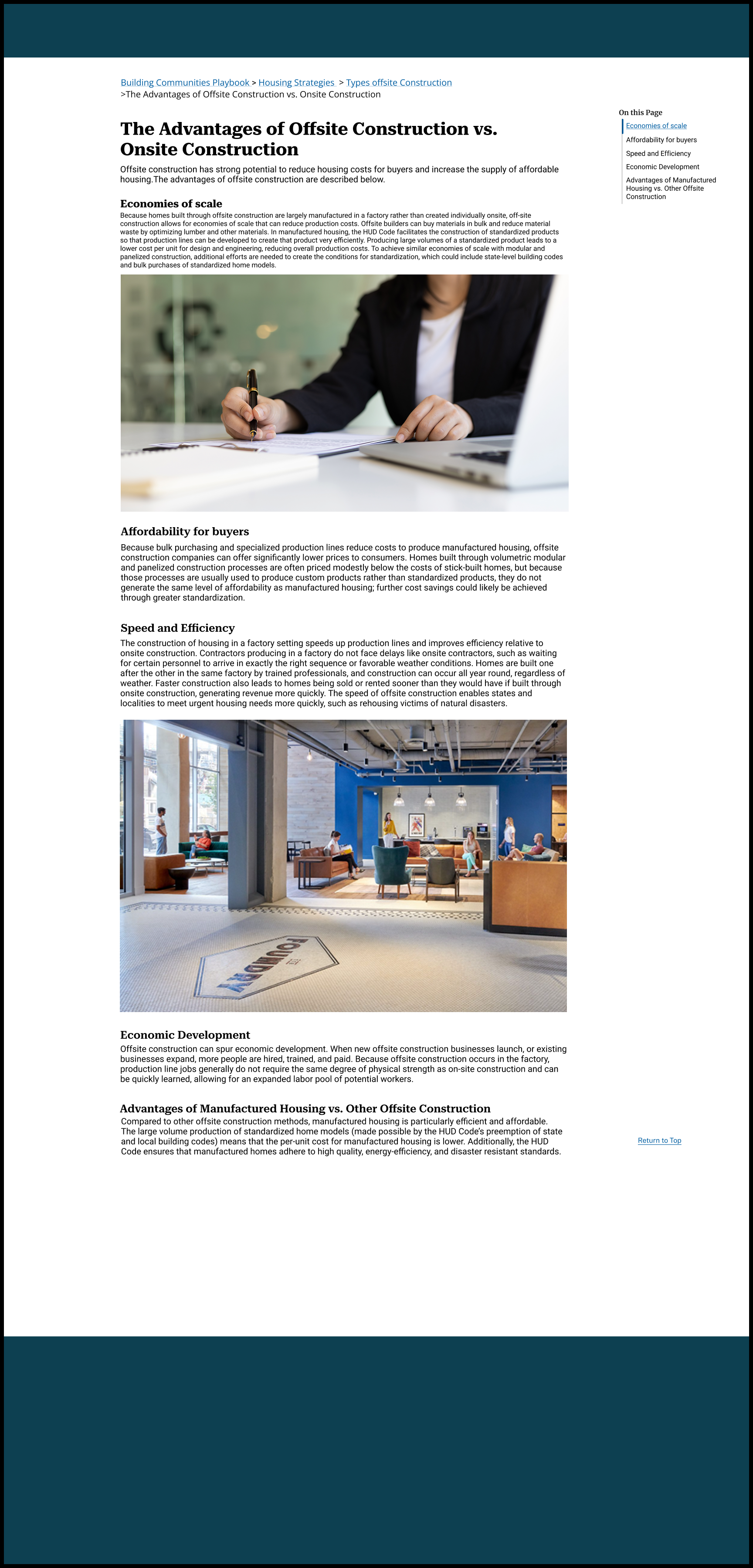Offsite vs onsite construction comparison page