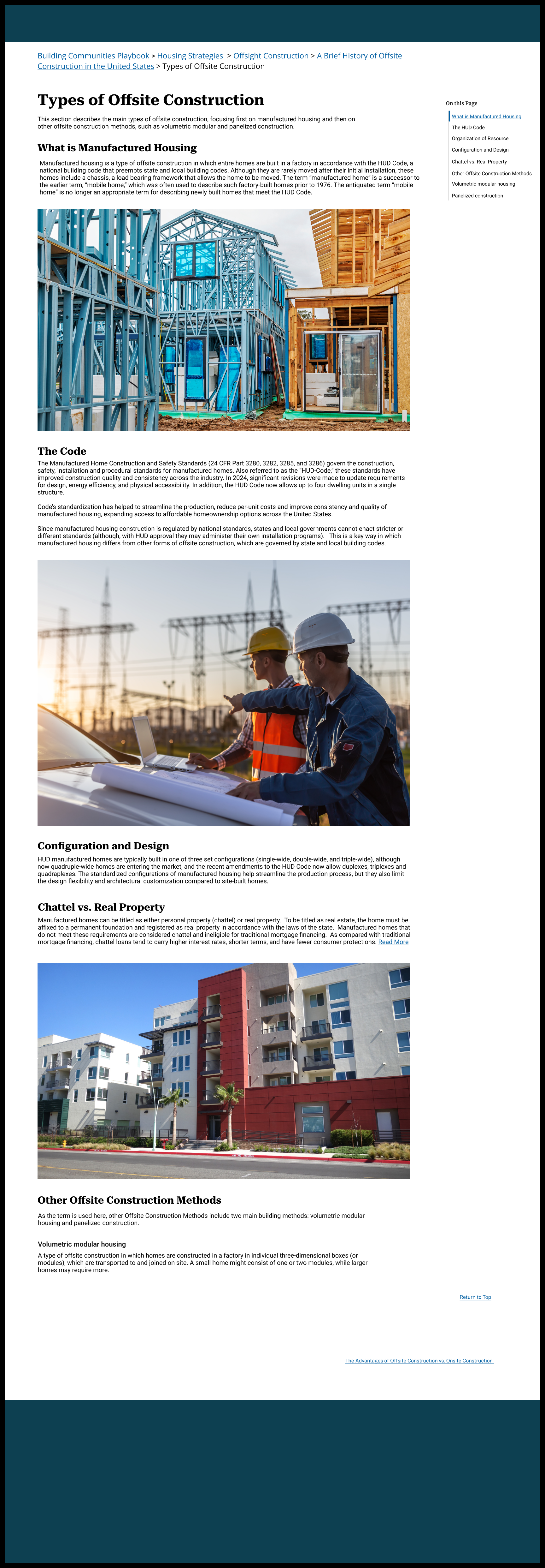 Types of offsite construction guidance page